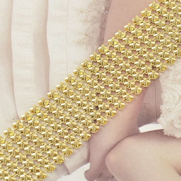 ⚜️ Gorgeous 18K Gold Plated Mesh Reversible Bracelet - Adjustable - Picture 4 of 10